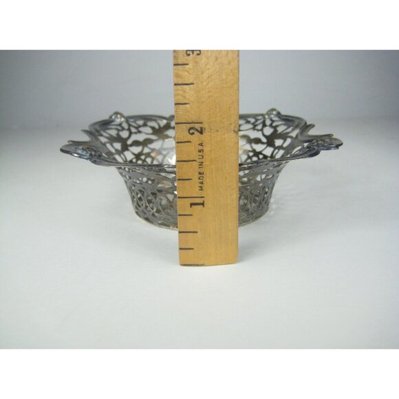Vintage Victorian Style Silver Plate Decorative Basket Dish Bowl Filigree - Picture 5 of 16